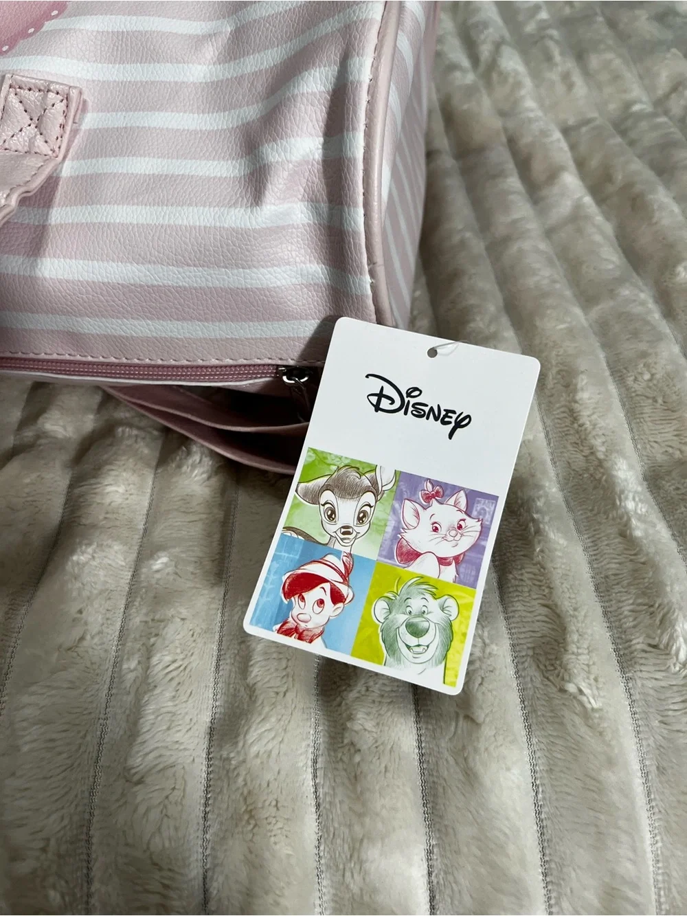 Disney Pink Striped Marie Cat Tote Bag